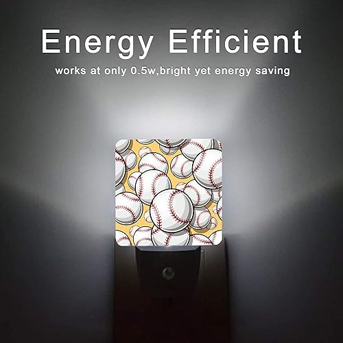 Miniatura 6 de Oeaskly Luz nocturna de bola, luces nocturnas enchufables de béisbol y sóftbol con sensor de atardecer a amanecer para dormitorio, baño y sala