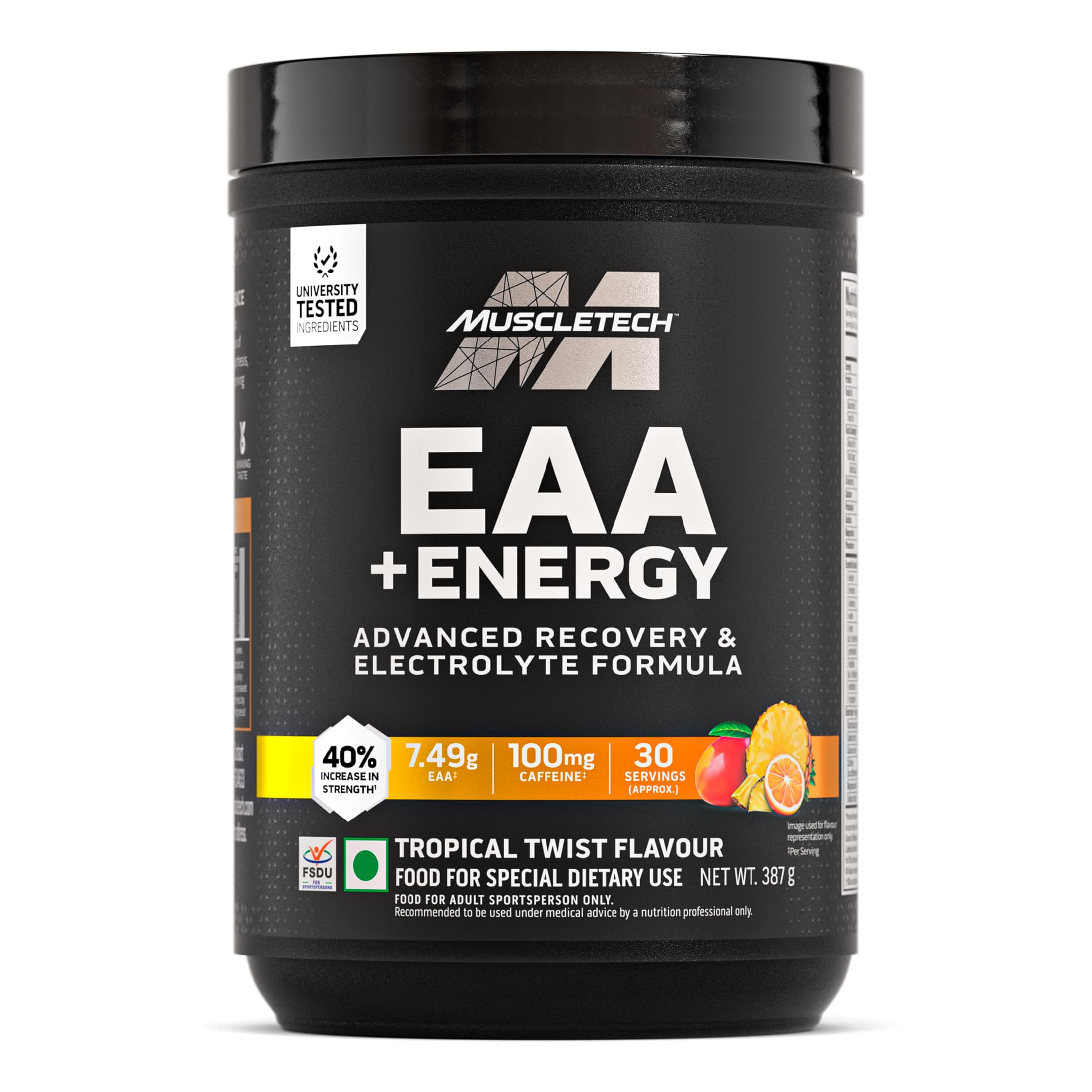 MuscleTech Eaa + Energy | Essential Amino Acids + 100Mg Caffeine | Replenish Electrolytes | Ultimate Recovery 7.4 grams Eaa | 4.5 grams Bcaa | 3 grams Leucine | 30 Servings | Sour Apple, Powder — Amazon image 4