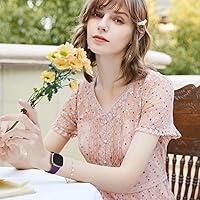 Vista 5 de Correas grabadas con flores compatibles con correas Fitbit Sense/Fitbit Versa 3/Fitbit Versa 4/Sense 2 1 correas para mujer, correa deportiva
