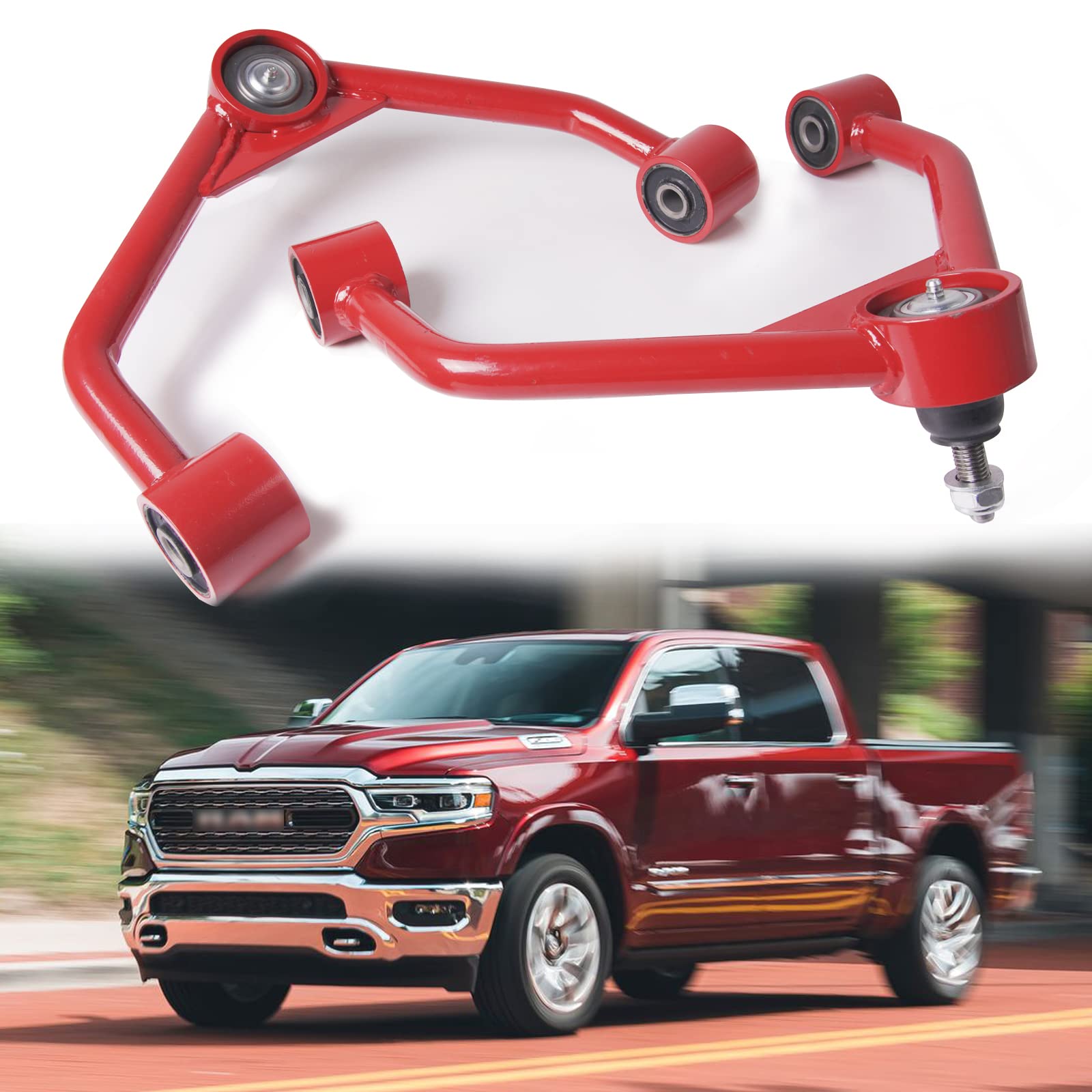 MIKODA 2-4'' Lift Front Upper Control Arm with Ball Joint, 2PCS Adjustable Suspension Control Arms Compatible with 2019-2023 Ram 1500 4WD