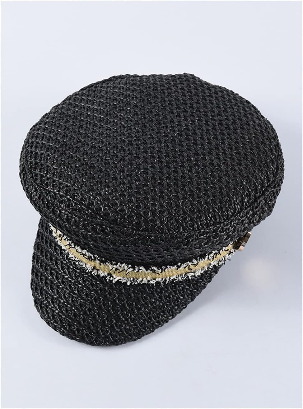 WSJIE Straw Newsboy Cap Women Baker Boy Hat Female Khaki British Style Retro Designer Brand Spring Summer (Color : B, Size : M(56-58cm)) : Clothing, Shoes & Jewelry