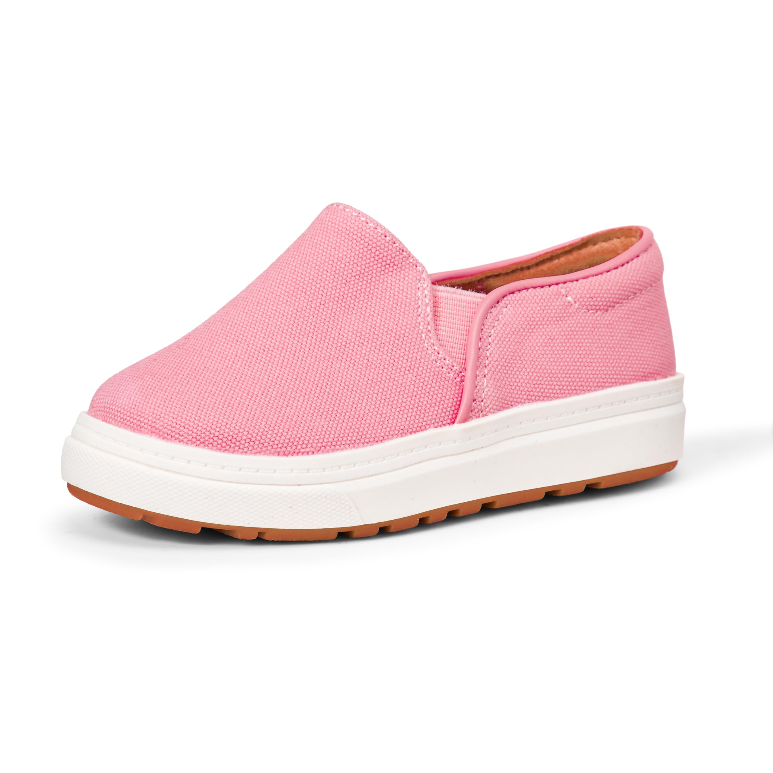 Amazon Essentials Unisex Kids' Slip-on Sneakers, Pink Canvas, 4 Big Kid