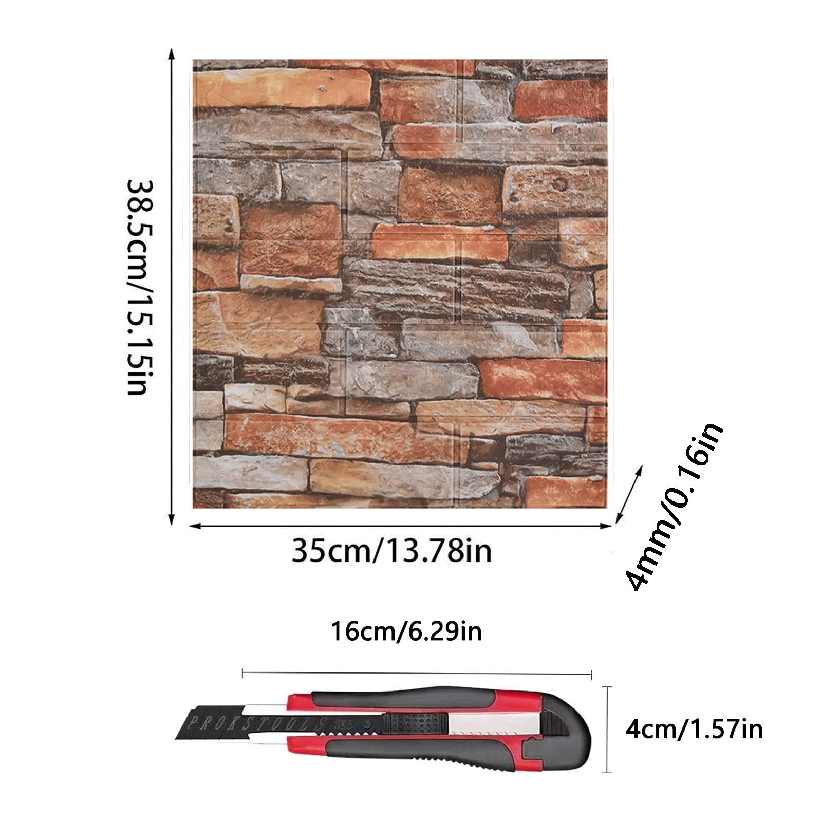 Papel Pintado pared ladrillo, Paneles decorativos 3d autoadhesivo 10 piezas, Grueso Impermeable DIY Pegatina de Pared Espuma 3D,para Salón Dormitorio Fondo de Pared Decoración Arte (Rojo)