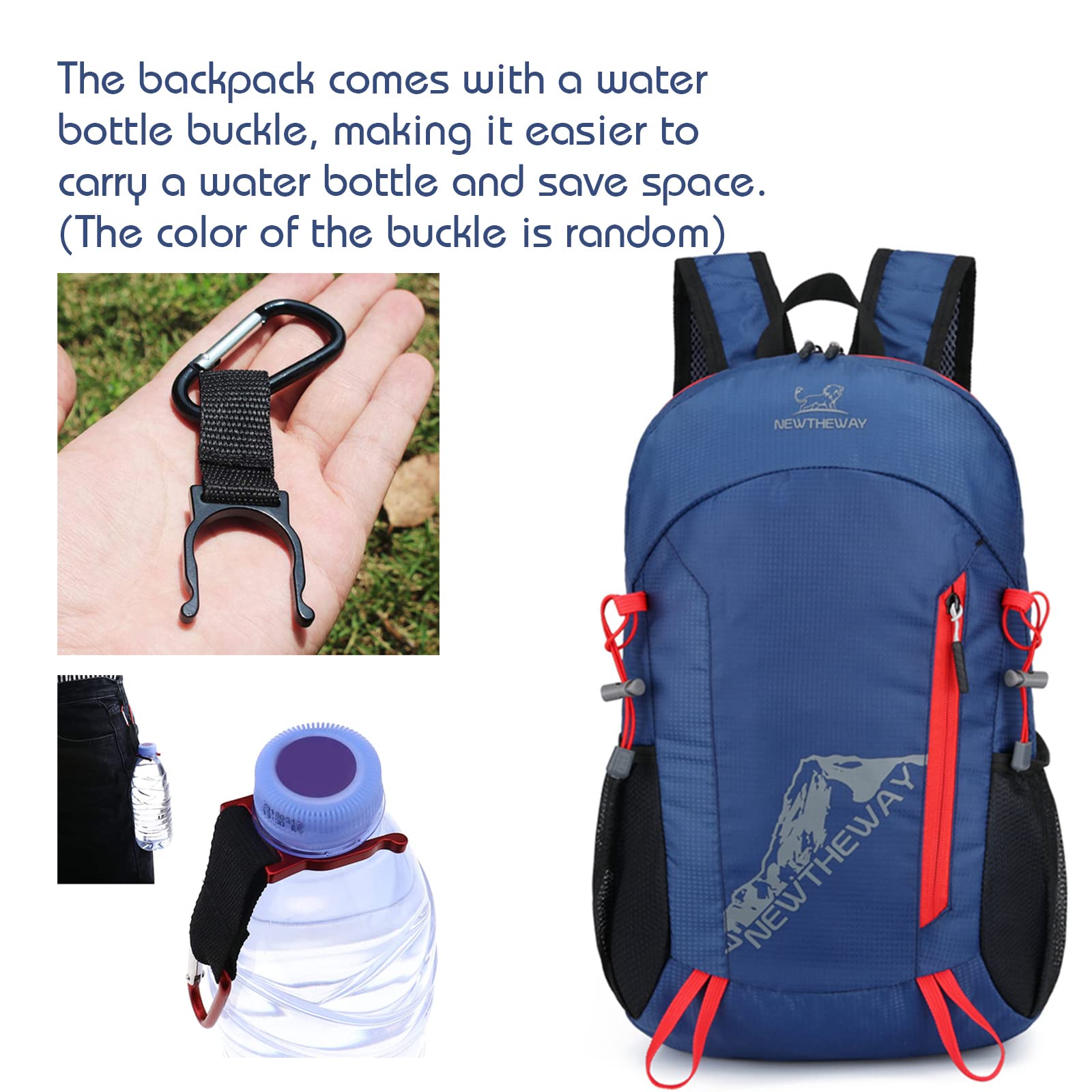 Lywencom Hiking Backpack,20L Sports Lightweight Folding Waterproof Ultra-Light Backpack Suitable For Outdoor Camping Picnic (Navy blue) - Image 2