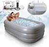Portable Bathtub for Adults Athletes Ice Bathtub with Air Pump, Inflatable Bathtub, Easy to Inflate and Drain Cold Plunge Tub, Portable Tub for Home Spa, Hot Bath, Ice Bath Light Gray