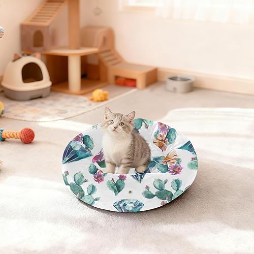 Miniatura 3 de Pet Dog Beds Removable & Washable Fluffy Orthopedic Dog Bed for Medium Size Pets Supplies S Diamonds with Flowers Cactus