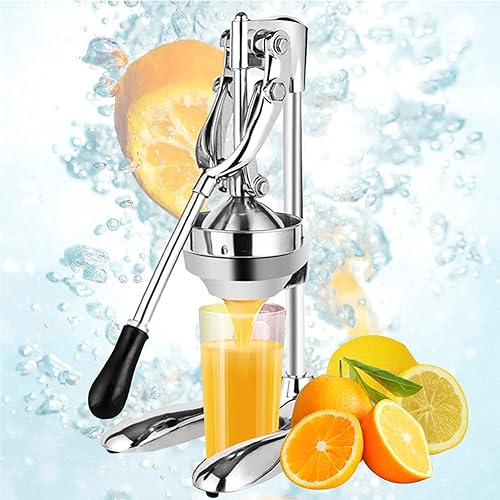 Exprimidor profesional de cítricos, exprimidor de naranjas de acero inoxidable, extractor de jugo manual de prensa manual resistente comercial de