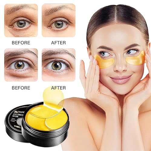 Miniatura 3 de Parches para debajo de los ojos, 30 pares, máscara de ojos de oro de 24 quilates, tratamientos para ojos hinchados y ojeras, reduce las bolsas
