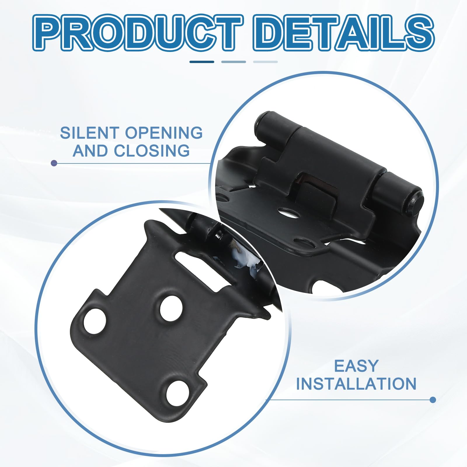 PATIKIL Self-Closing Cabinet Hinges Semi-Overlay 1/2 Inch - Image 3