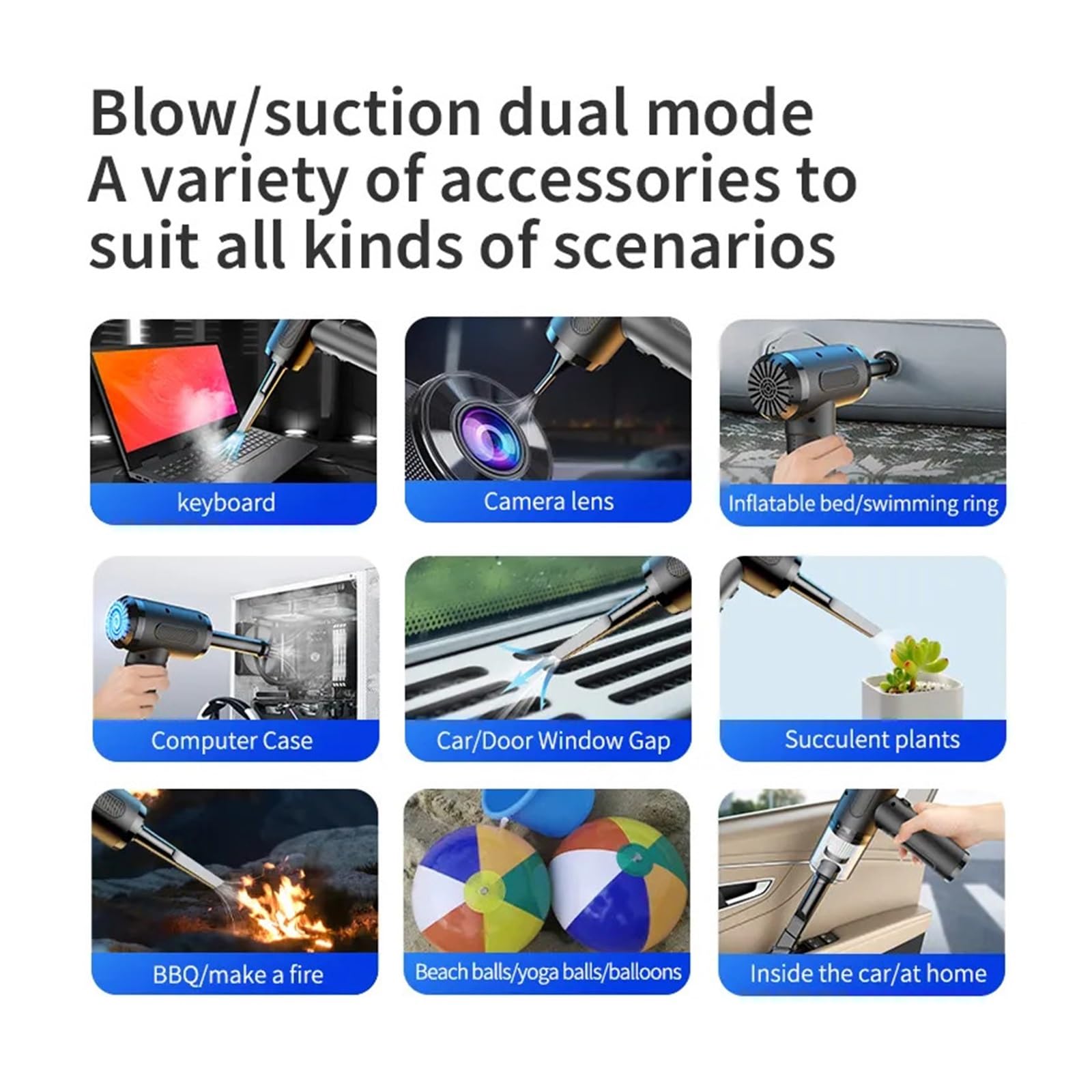 200000Pa 3 W 1 Bezprzewodowy Odkurzacz Samochodowy Ręczny Z Nadmuchem I Ssaniem Zintegrowany Bezprzewodowy PrzenośNy BezpłAtny(Blow-suction Set)