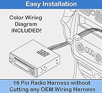 Vista 2 de Arnés de cables de repuesto para radio de coche Kenwood DDX376BT DDX396 DMX706S DPX503BT DPX540BT KDCBT360U KDCBT378U KDCX304 KMMBT250U KMMBT260U