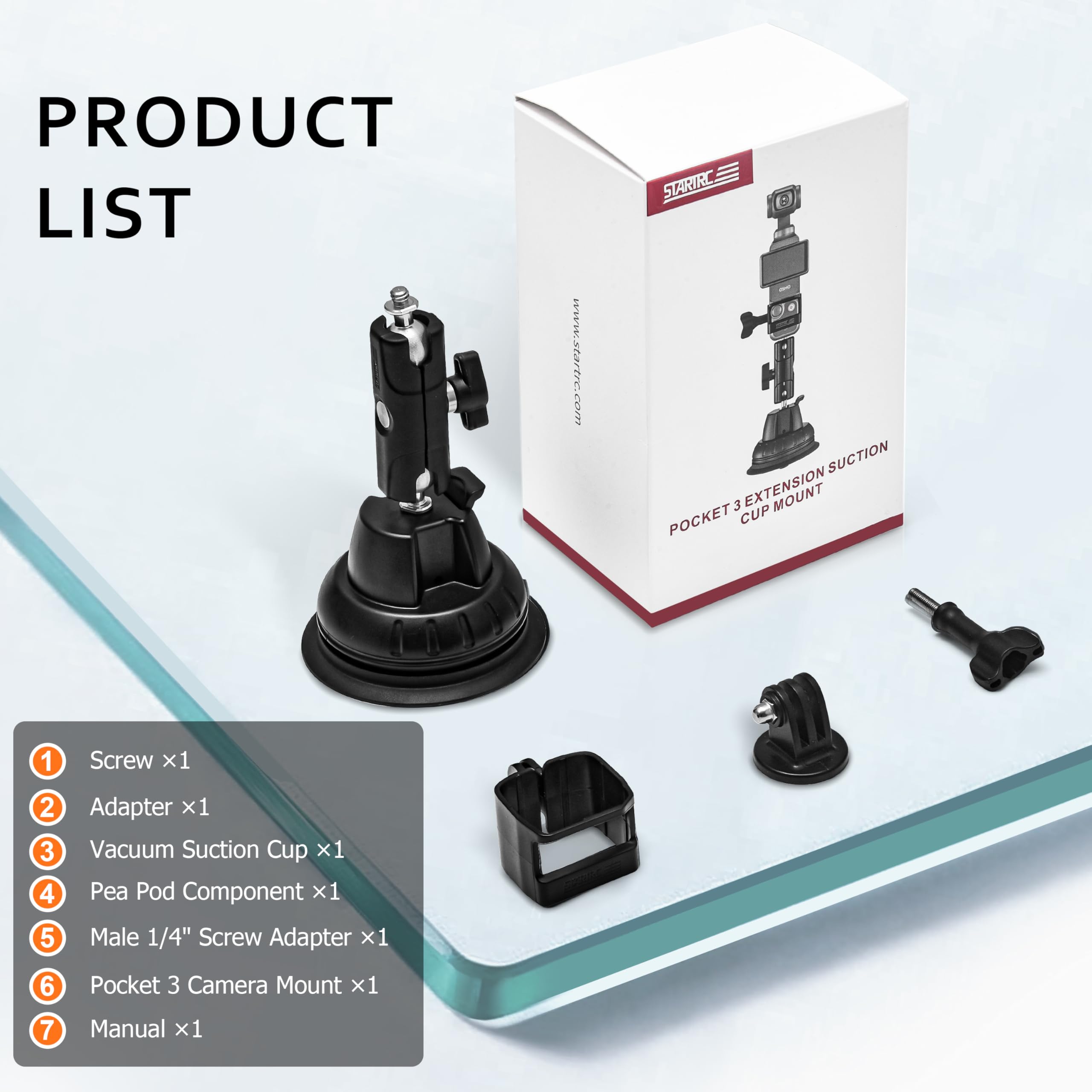 Supporto A Ventosa Per Auto Per DJI Osmo Pocket 3 – Adattatore In Lega Di Alluminio