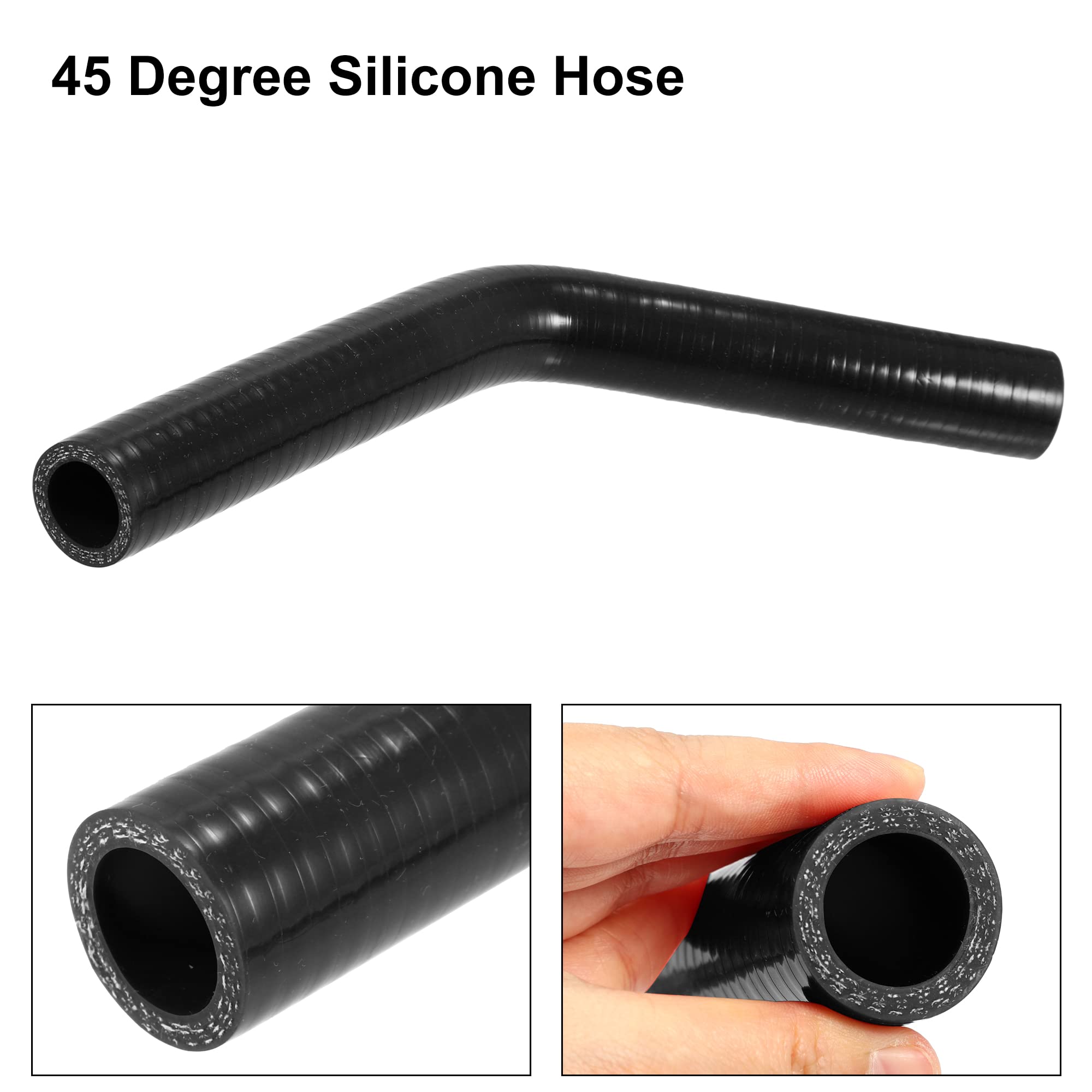Tuyau Silicone Noir 90° – Diamètre Intérieur 25 Mm, Longueur 102 Mm – Pour Liquide De Refroidissement, Huile – Résiste à -60°C à +300°C - 6
