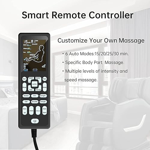 Miniatura 8 de FOELRO Silla de masaje de gravedad cero Shiatsu reclinable de cuerpo completo con calefacción de espalda y rodillos de pies Masaje negro