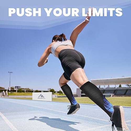 Vista 5 de NEWZILL Calcetines de compresión médica para mujeres y hombres, circulación de 20-30 mmHg, el mejor apoyo para correr, atletismo, ciclismo