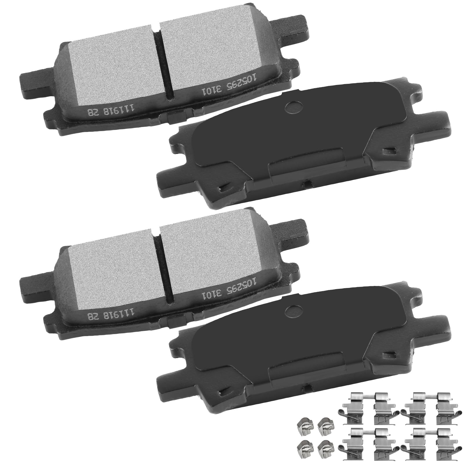 cciyu D996 Brake Pads w/Hardware Rear Disc Brake Pad Set