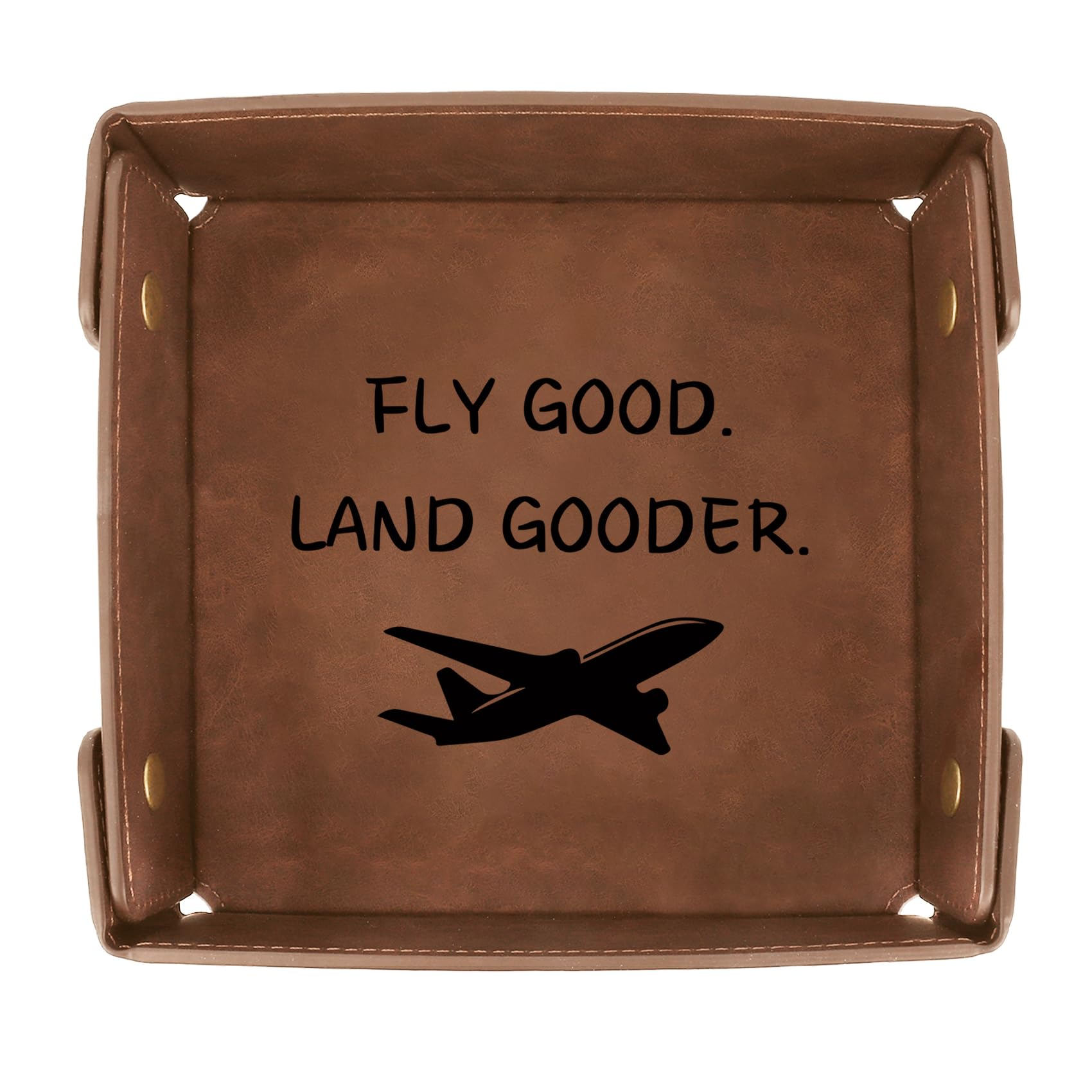 Aelciyue Pilot Gifts for Men - Christmas Birthday Valentines Day Graduation Gifts for Pilots Men Aviation Gift Inspirational Gift Leather Tray Organizer Leather Valet Catchall Desk Tray