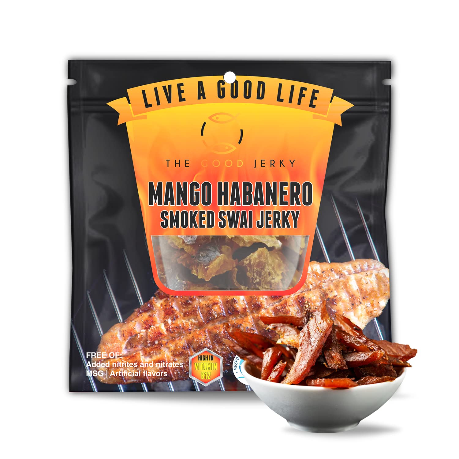The Good Jerky Premium Smoked Swai Mango Habanero Jerky