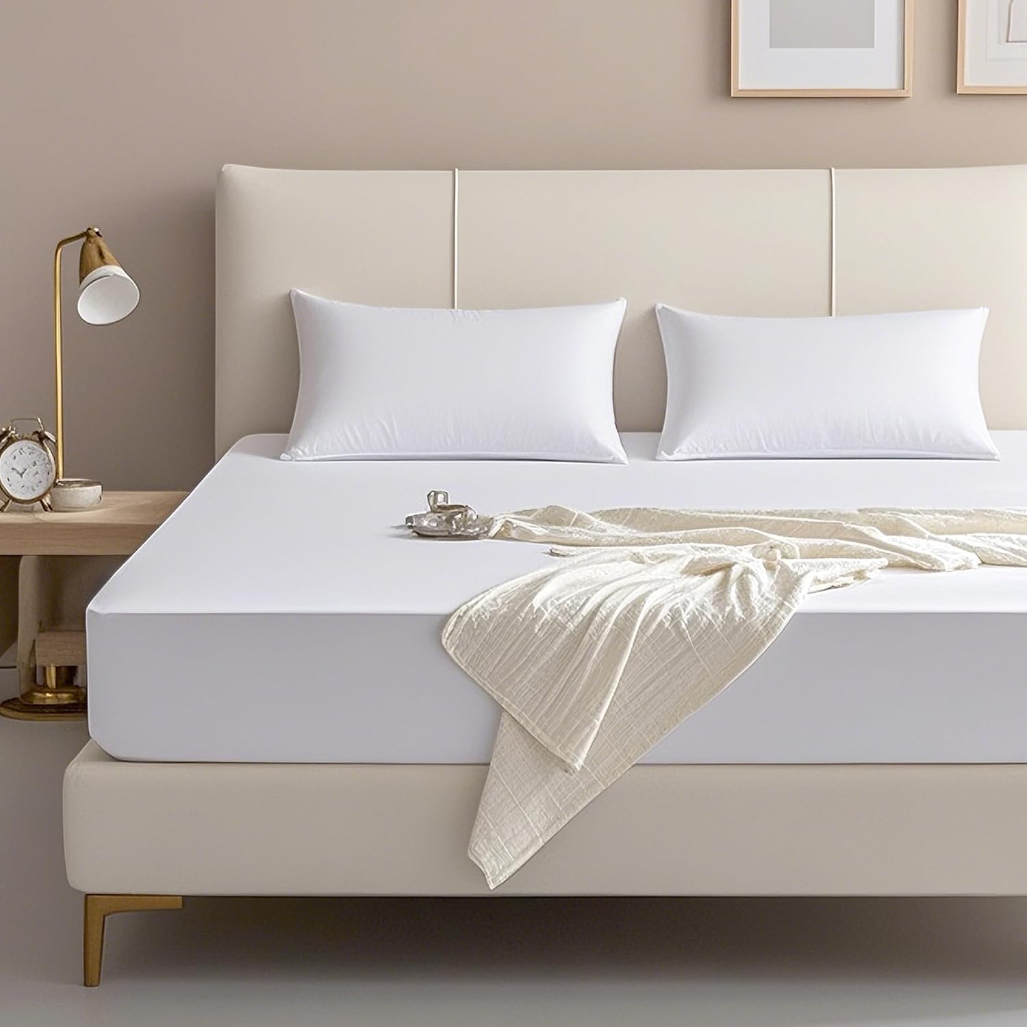 FreshCulture Twin XL Fitted Sheet Only–Premium Hotel-Quality Fitted Sheet for Twin XL Bed–Ultra Soft & Breathable Brushed Microfiber–Elegant Black Box Packaging (White) - Image 2