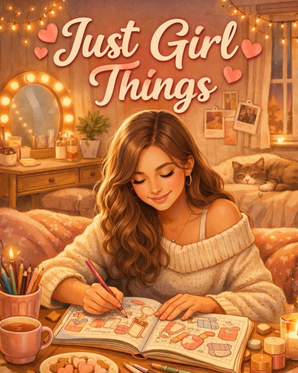 Just Girl Things: A Cozy and Relaxing Coloring Book Featuring Everyday Girl Life, Calm Moments & Aesthetic Me-Time