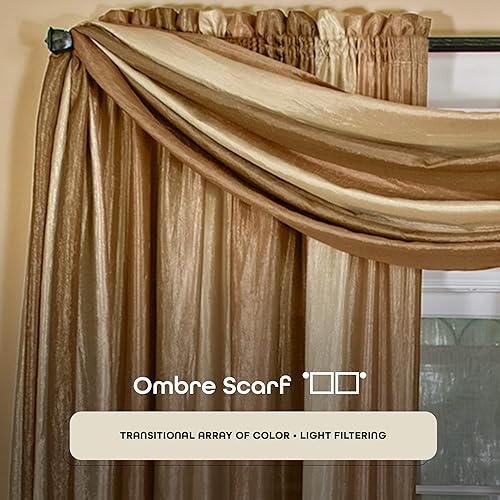 Miniatura 2 de Achim Home Furnishings - Cenefa en color degradado estilo cascada, color chocolate