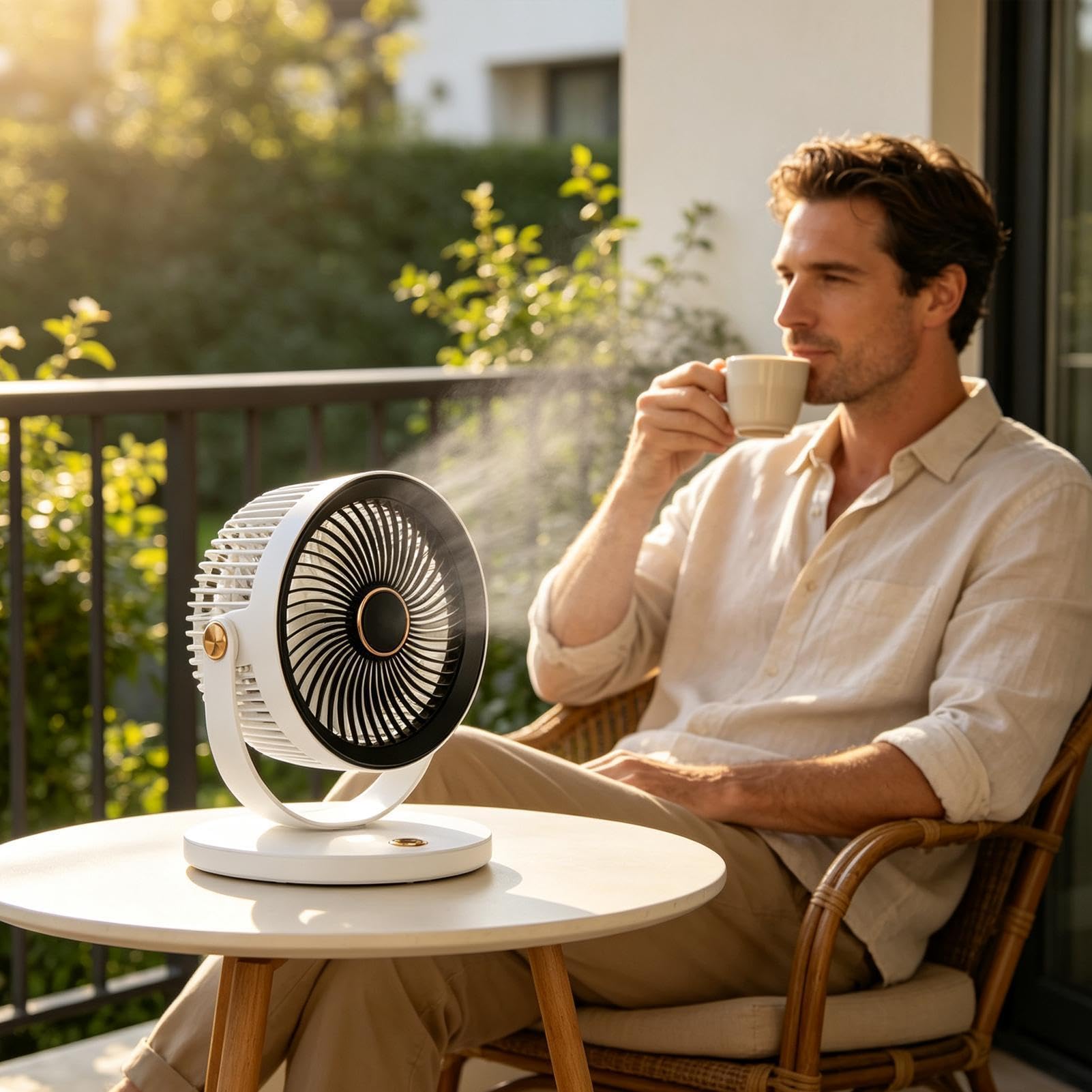 Ventilador De Suelo 5 velocidades potente flujo de aire recargable con luz