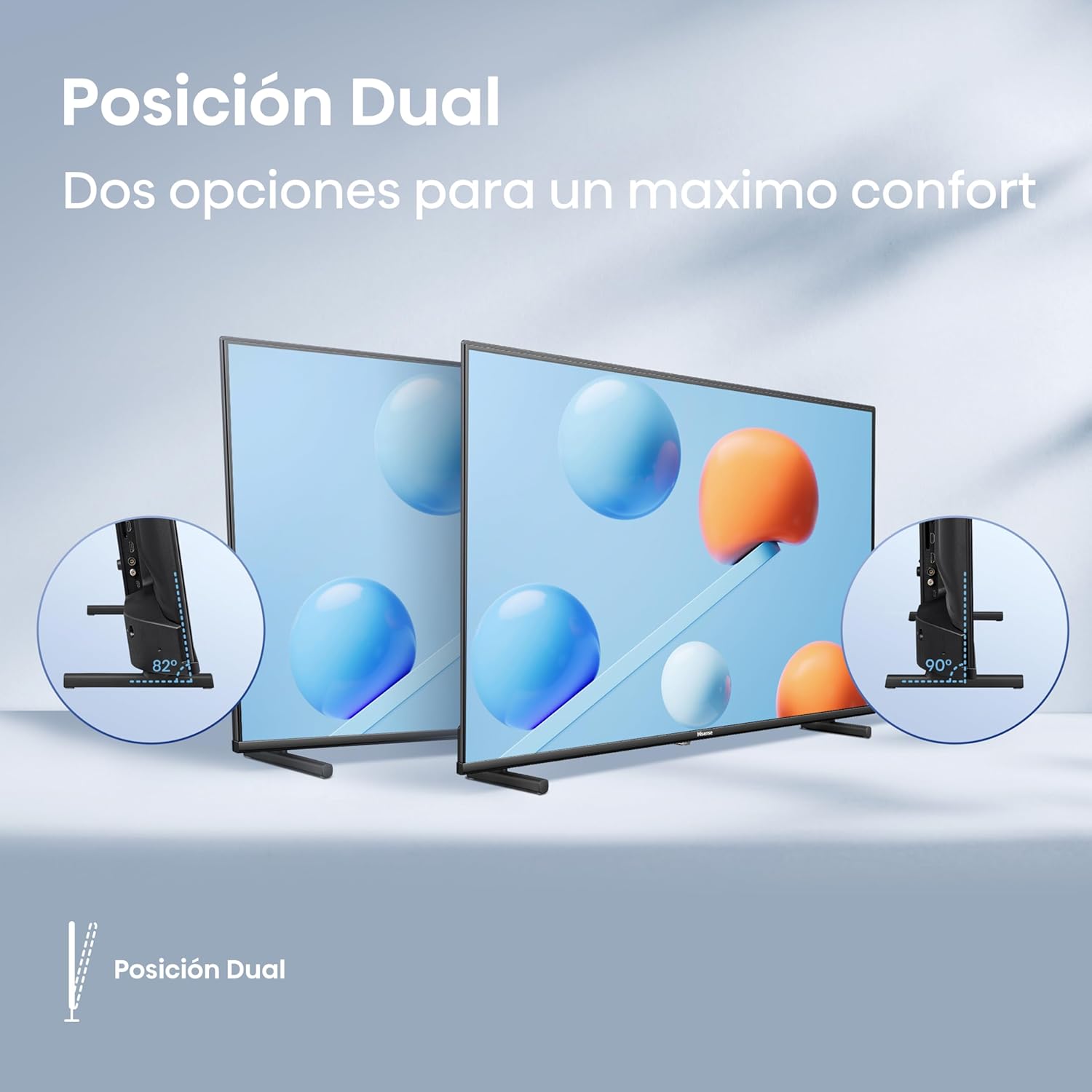 Hisense 32A5Q – QLED Smart TV 32 Pulgadas, Dolby Atmos, Modo Juego, Entrada USB Tipo C, Peana con Doble posición, Control por Voz Alexa, Función Compartir en TV, Auto Ordenación Canales TDT 6