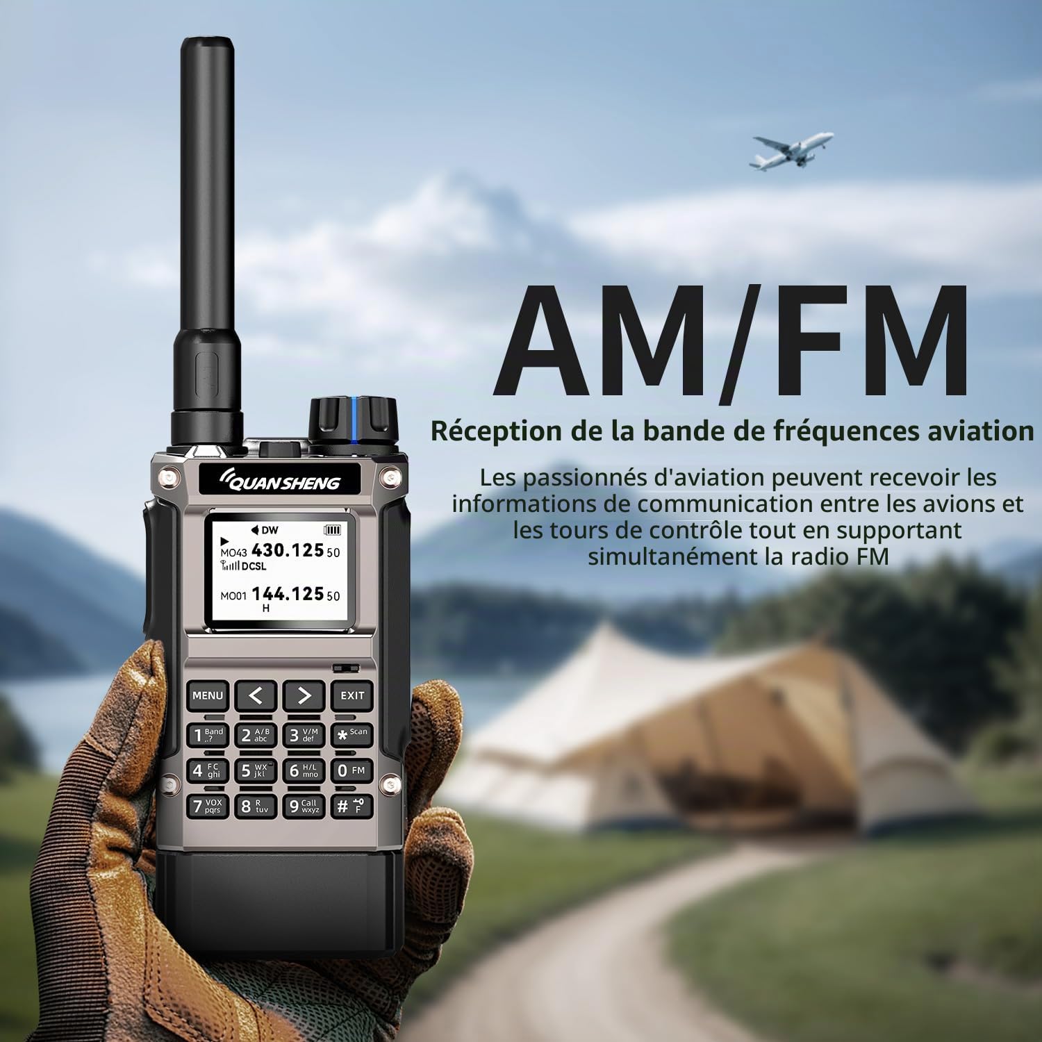 QUANSHENG UV-K1(8) Walkie Talkie Handheld Ham Radio, 2500mAh High Capacity Battery, 50-600MHz Full Band Receive, Air Band, One Key Frequency Match, Wireless Copy, NOAA, USB-C Charging Two Way Radio