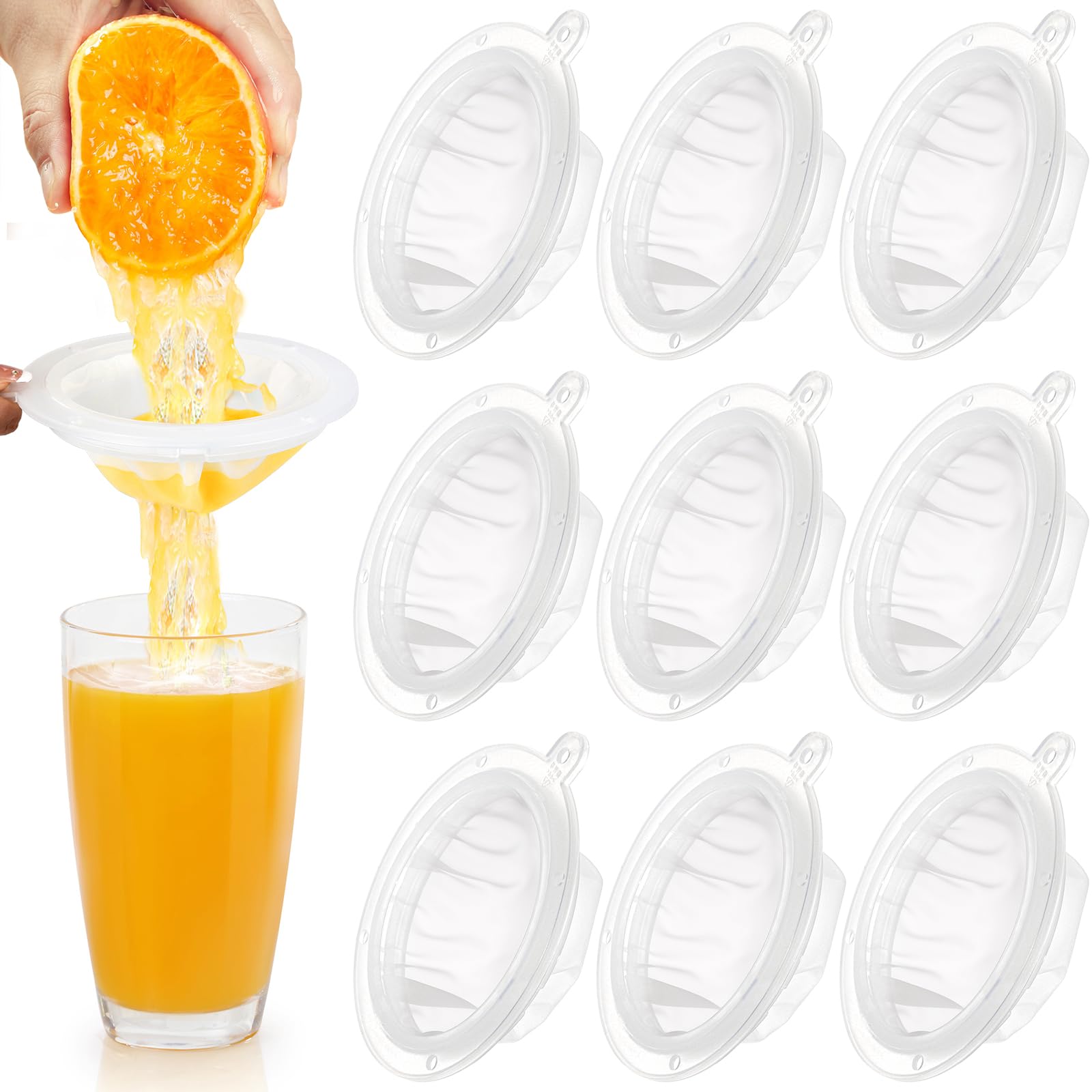 Noamus Paquete de 10 coladores de filtro de alimentos de alta calidad, escurridor de alimentos de plástico blanco de malla 200, colador de malla de nailon de 5 pulgadas, colador ultrafino reutilizable