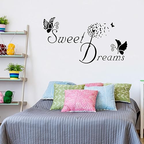 Miniatura 5 de Pegatina de pared Sweet Dreams con citas de mariposa vinilo extraíble decoración de papel tapiz de frase en inglés mural de arte para niños y niñas