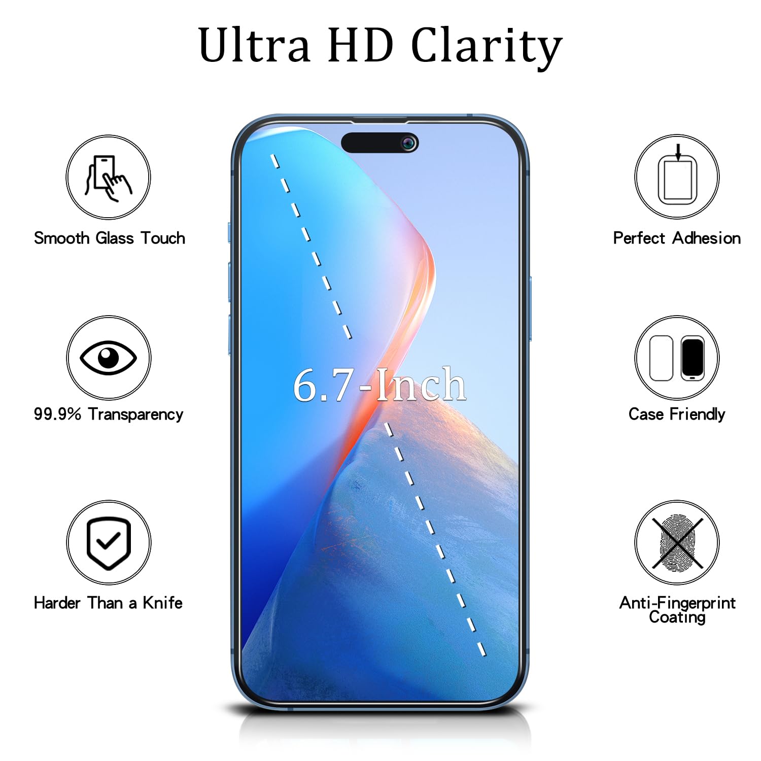 MAYtobe Pellicola Privacy Per IPhone 16 Pro (2 Pezzi) - Vetro Temperato Anti-spia, 9H, Anti Graffio
