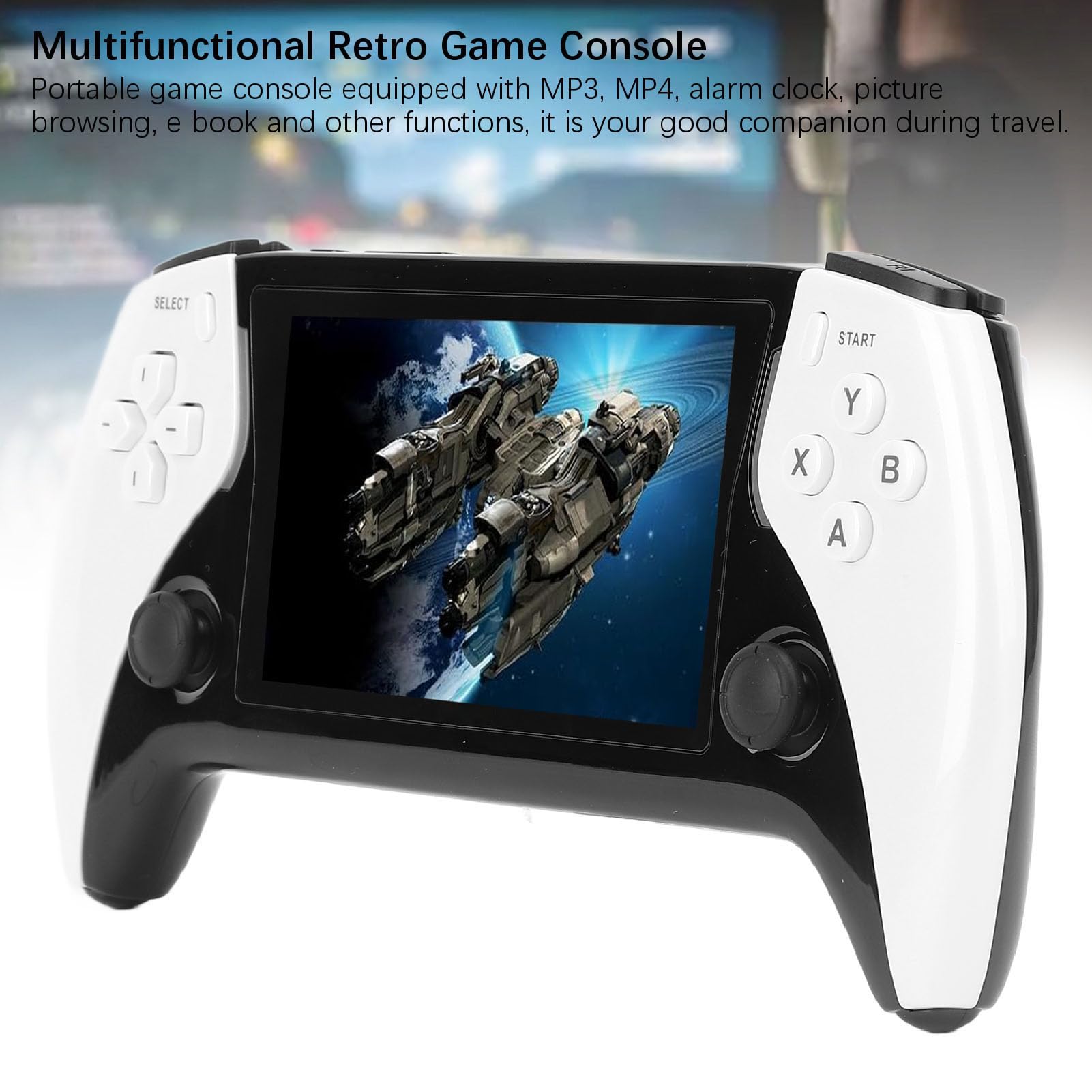 Consola de Juegos Retro portátil Pantalla IPS de 4,3 Pulgadas 800x480 CPU cuádruple ATM 7051 DDR3 2 GB ROM 8 GB Admite 11 emuladores Consola de Juegos portátil para Adultos (Blanca)