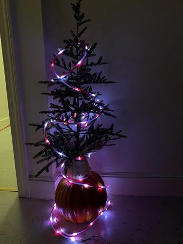 Miniatura 9 de Tira de luces solares para exteriores de 33 pies, 100 luces LED de color caramelo, impermeables, luces parpadeantes para boda, patio, jardín,