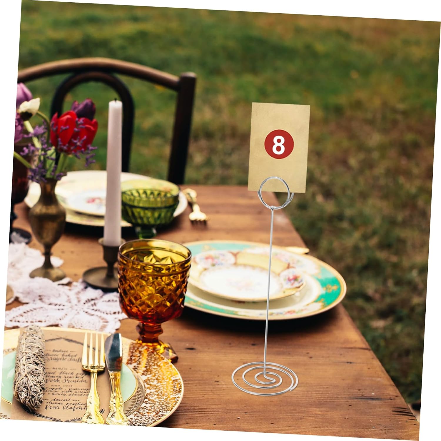 12pcs Mini Place Card Holders Design Table Number Clips for Weddings Parties Events Memo Stands for Photos Menus and Name Cards