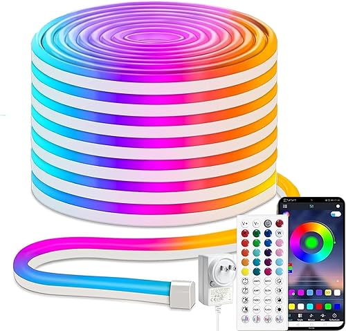 Miniatura 34 de iNextStation Tira de Luces LED de Neón de 6.56 pies, Luces de Cuerda LED RGB de Neón con IC Inteligente con Aplicación, Control Remoto y