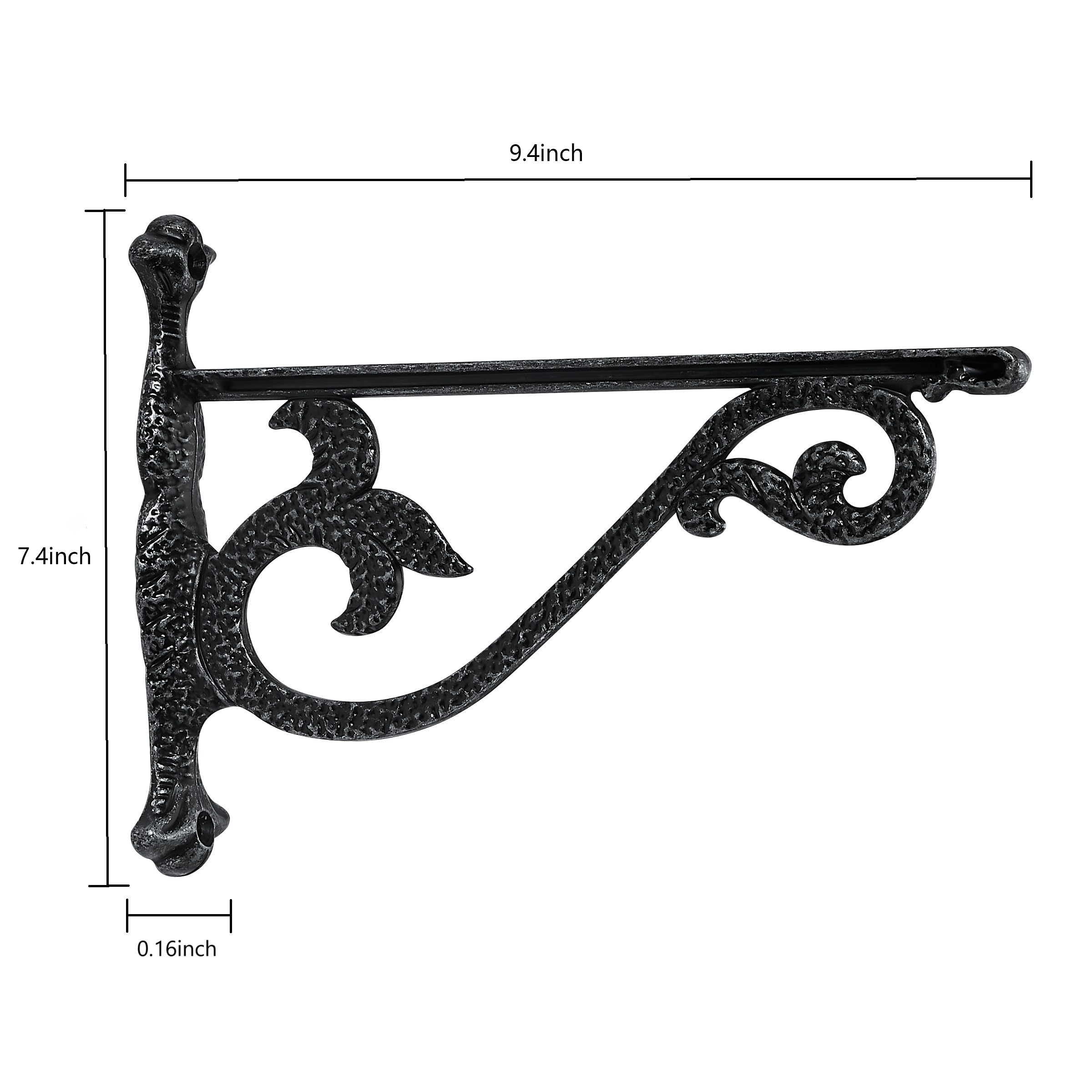 KHTUMEWARE-503 Antique Brass Shelf Brackets 4-Pack in Antique Brass — KHTUMEWARE