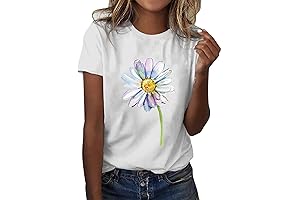 Reveal Points Balance Available on Your Account: Small - C-Yellow Women's Summer Floral Print Top