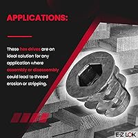 Vista 5 de E-Z LOK Inserto roscado para madera blanda, insertos de rosca hexagonal de zinc 10-32 roscas internas, 0.394 pulgadas de longitud, paquete de 50