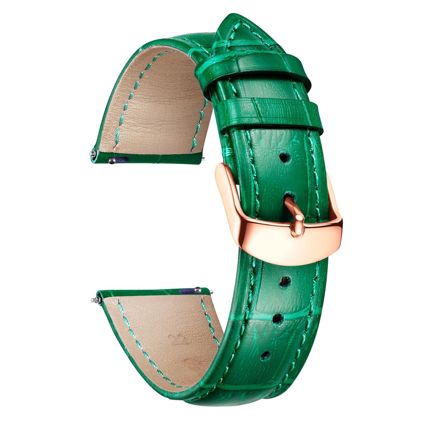 BINLUN Correa de Reloj de Cuero 10MM-24MM Diseño Cocodrilo Aligátor Liberación Rápida Correas de Repuesto para Smartwatch Hombre Mujer — view 49