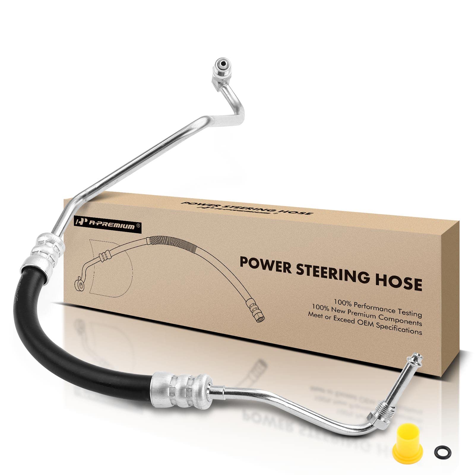 A-Premium Power Steering Hose Pressure Hose Line Assembly Compatible with Ford E-150 E-250 E-350 Super Duty E-450 Super Duty Hydroboost To Gear