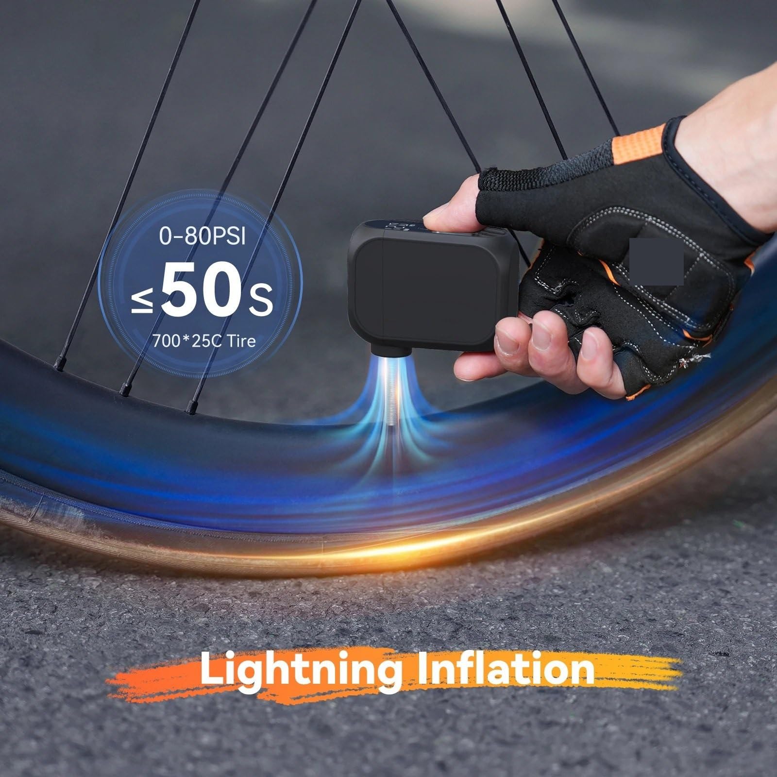 Pompa per gonfiaggio Pneumatici Senza Fili per Bici