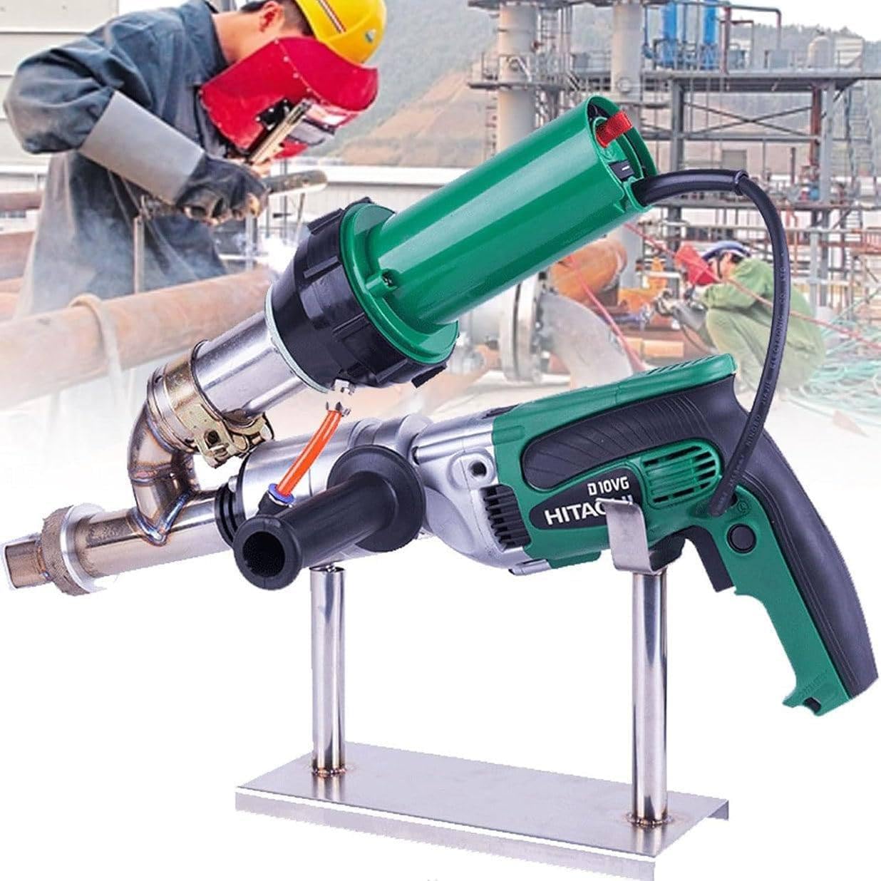Máquina de Soldadura de Tubos de plástico,soldadora de plástico,Kit de Soldadura,Herramienta de Soldadura por extrusión Manual,Kit de extrusora portátil, para soldar Tubos de PP y LDPE.