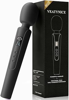 Handheld Massager, Cordless Back Massage with 10 Modes & 4 Speeds, Skin-Soft Silicone, LCD Screen Displays, Powerful Muscle Relaxation for Neck, Back, Legs, Shoulders, Waterproof Ultra-Quiet Design