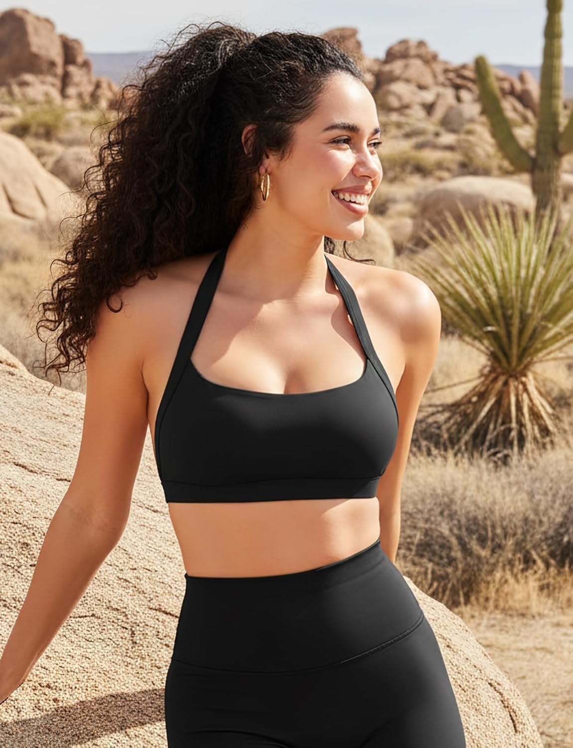 VOYJOY Sports Bras for Women Basic Wireless Bra Crop Workout Yoga Bra Sexy Tank Top - Image 4