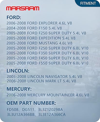 Miniatura 2 de Marsram Paquete de bobinas de encendido FD508 para Ford F150 Expedition Explorer F350 F250 F450 Super Duty Mustang 5.4L 4.6L Lincoln Navigator Mark