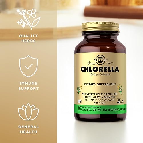 Miniatura 4 de Solgar Chlorella - 100 cápsulas vegetales - Máxima absorción - Sin OMG, vegano, sin gluten, Kosher - 100 porciones