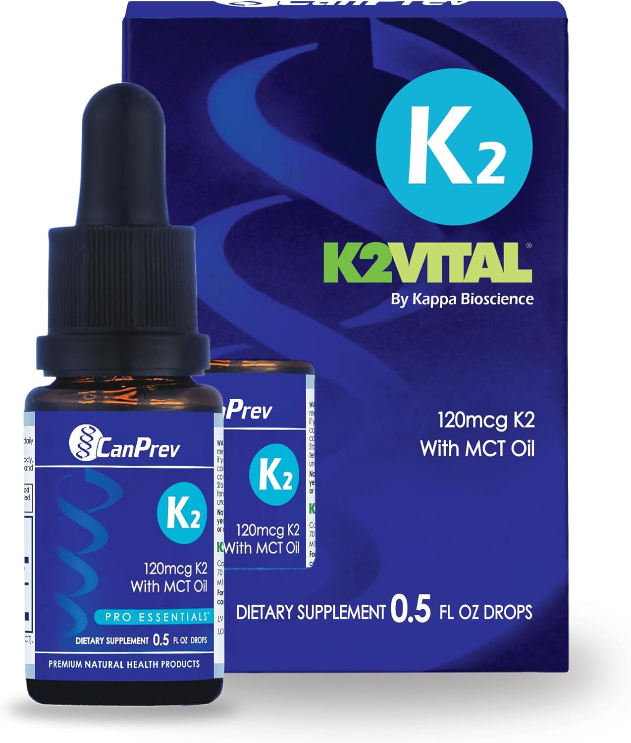 CanPrev K2 Drops, 15ml, 300 Servings, 30mcg MK-7 Vitamin K2 Liquid, Supports Strong Bones & Cardiovascular Wellness, Vegan, Unflavored Formula with MCT Oil for Optimal Calcium Utilization & Absorption