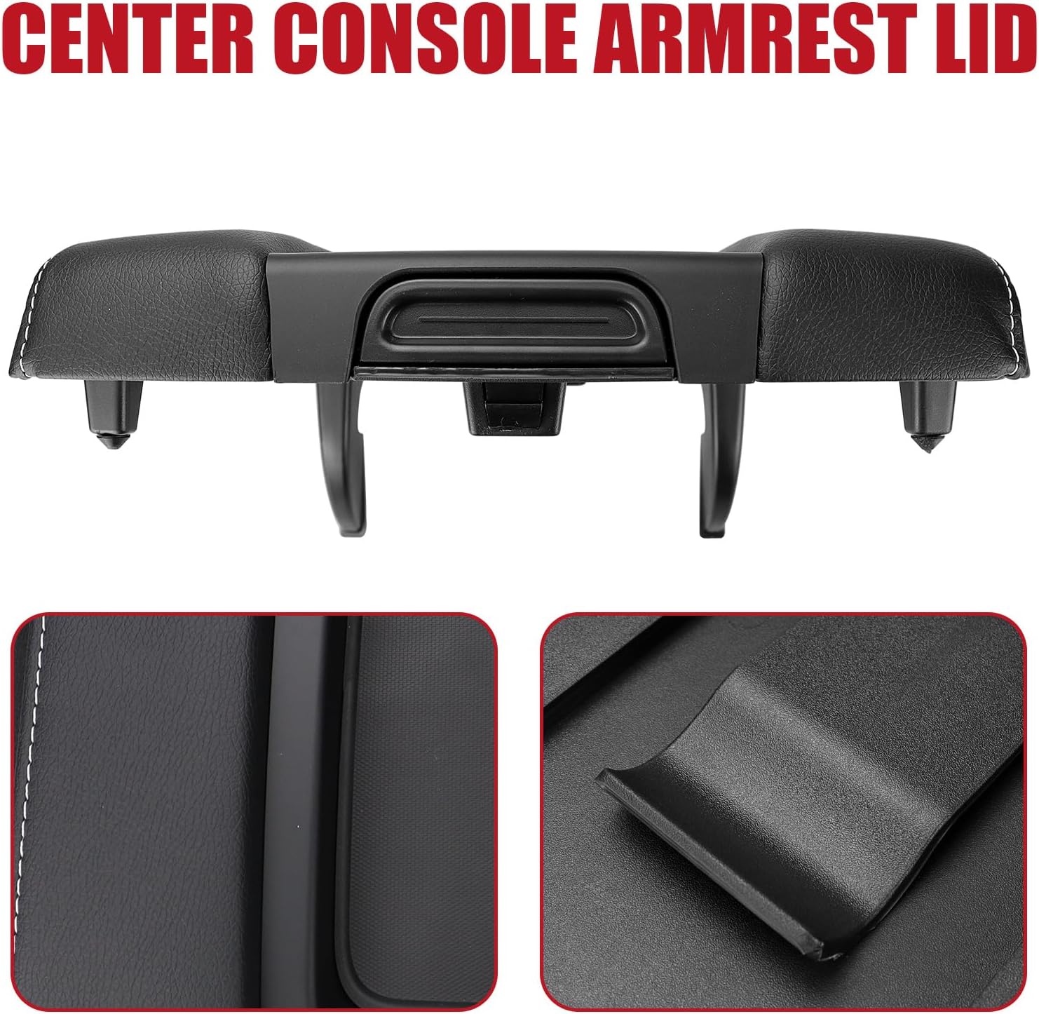 Front Seat Center Console Armrest Lid Cover Black for Chevy Silverado Suburban Tahoe for GMC Sierra Yukon 2014-2020 for Cadillac Escalade 2015-2018 Replaces 22881398 22876379 with Liner Mat