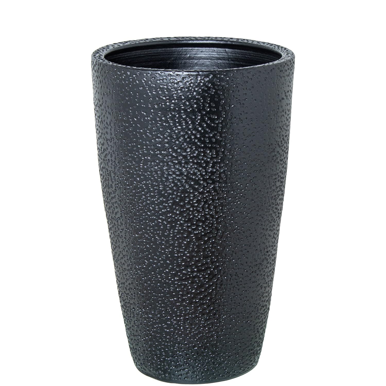Vase de sol en céramique noir d'art DRW 59 cm au design épuré