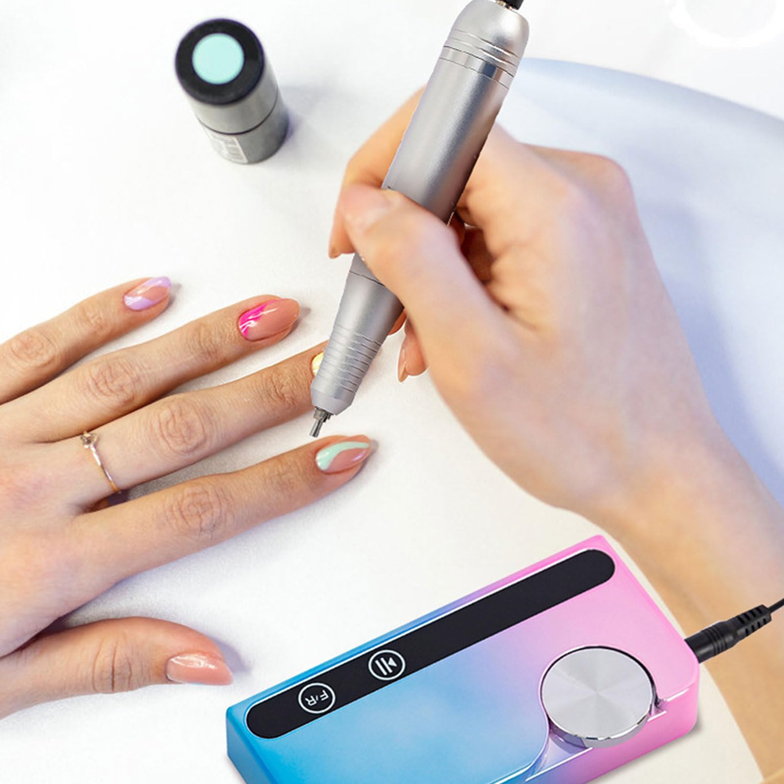 Taladro eléctrico de uñas, herramienta de manicura de 45000 rpm, máquina pulidora con velocidad ajustable para salones, taladro eléctrico, herramienta de manicura